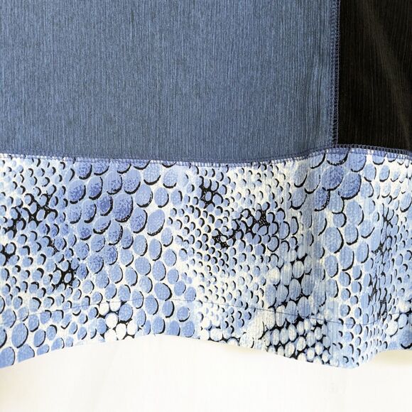 Allison Daley Women's Size 16 Button Down Blouse Blue Patchwork Embroidered - Picture 5 of 12